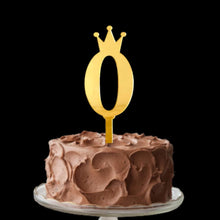 Load image into Gallery viewer, 0 Number Golden Acrylic Cake Topper 2