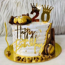 Load image into Gallery viewer, 0 Number Golden Acrylic Cake Topper 3