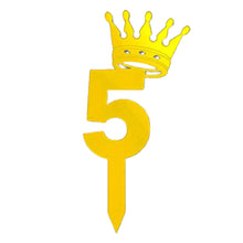 Load image into Gallery viewer, 5 Number Golden Acrylic Cake Topper