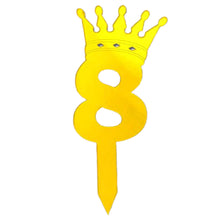 Load image into Gallery viewer, 8 Number Golden Acrylic Cake Topper