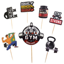 Load image into Gallery viewer, A217 Gym Cake Toppers | Paper Theme Toppers Set