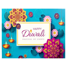 Load image into Gallery viewer, M351 Happy Diwali 12 Cavity Turquoise Delight Chocolate Box | Candles