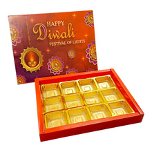 Load image into Gallery viewer, M352 Happy Diwali 12 Cavity Orange Bliss Chocolate Box | Candles