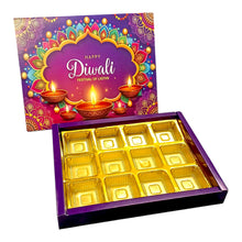 Load image into Gallery viewer, M353 Happy Diwali 12 Cavity Purple Radiance Chocolate Box | Candles