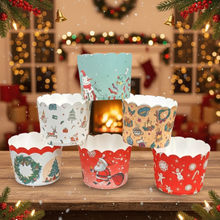 Load image into Gallery viewer, K403 Merry Christmas Hard Paper Muffin Liner 50 Pieces Medium | Random Color & Design