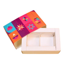 Load image into Gallery viewer, M334 Happy Diwali Joyous 2 Cavity Chocolate Box | Candles | Macarons
