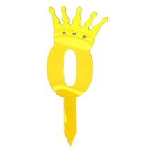 Load image into Gallery viewer, 0 Number Golden Acrylic Cake Topper
