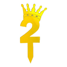 Load image into Gallery viewer, 2 Number Golden Acrylic Cake Topper
