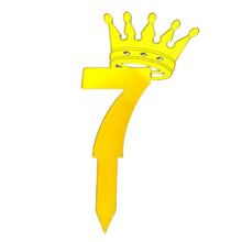 Load image into Gallery viewer, 7 Number Golden Acrylic Cake Topper
