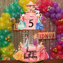 Load image into Gallery viewer, A213 Princess Cake Toppers |  Paper Theme Toppers Set 4
