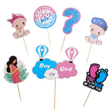 Load image into Gallery viewer, A214 Baby Shower Cake Toppers | Paper Theme Toppers Set
