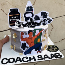 Load image into Gallery viewer, A217 Gym Cake Toppers | Paper Theme Toppers Set 2
