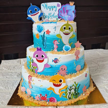 Load image into Gallery viewer, A225 Baby Shark Cake Toppers | Cartoon Paper Theme Toppers Set 2
