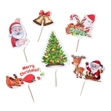 Load image into Gallery viewer, A233 Merry Christmas Cake Toppers | Paper Theme Toppers Set 2
