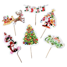 Load image into Gallery viewer, A233 Merry Christmas Cake Toppers | Paper Theme Toppers Set 3
