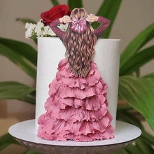 Load image into Gallery viewer, G53 Beautiful Girl Back Edible Pre Cut Wafer Topper 2
