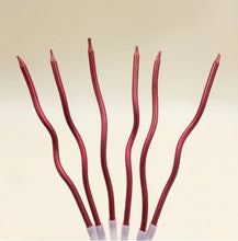 Load image into Gallery viewer, H28 Red Curly Candle 6 Piece Set 3
