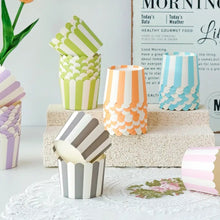 Load image into Gallery viewer, K1 Stripes Hard Paper Muffin Liner 50 Pieces Medium | Random Color 3
