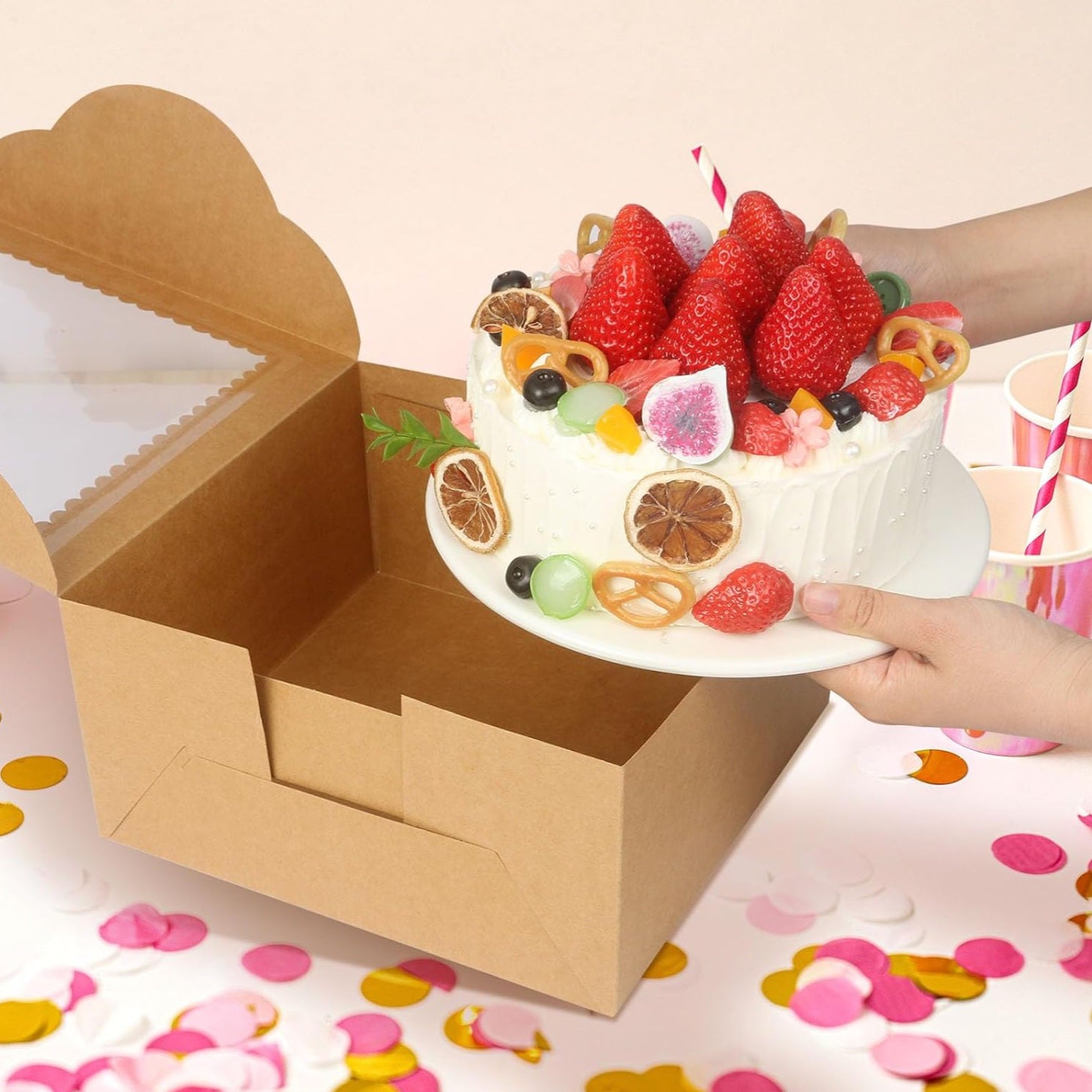 M111 1 Kg Brown Kraft Cake Box | 10*10*5 Inches – Vinayak De Food Mart