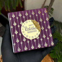 Load image into Gallery viewer, M994 4 Cavity Purple Foilage Golden Embossed Chocolate Box  | Candle
