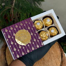 Load image into Gallery viewer, M994 4 Cavity Purple Foilage Golden Embossed Chocolate Box  | Candle
