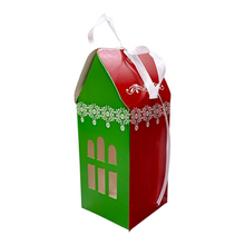 Load image into Gallery viewer, M413 Merry Christmas Carnival Hut Multi Purpose Chocolate Box with Ribbon
