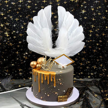 Load image into Gallery viewer, C18 Angel Wings White Feather Cake Topper
