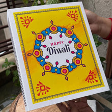 Load image into Gallery viewer, M371 Happy Diwali Yellow Rangoli Mathstick Large Sliding Hamper Box
