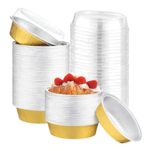 Load image into Gallery viewer, K202 Golden Oval Aluminium Foil Bake &amp; Serve Container with Lid 90 g
