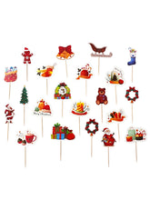 Load image into Gallery viewer, A404 Merry Christmas Assorted Paper Toppers
